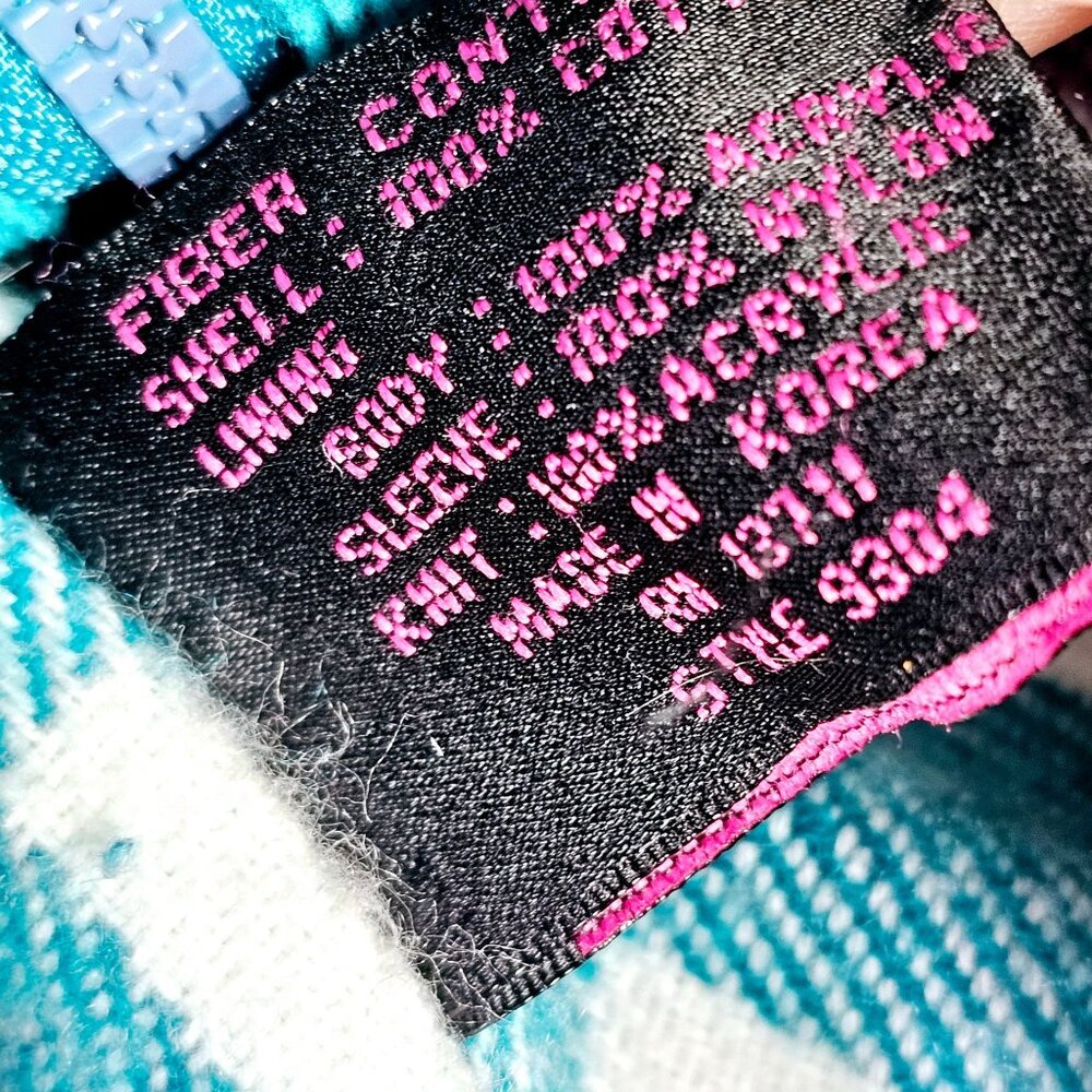 Vintage 80's Pacer Aqua Teal Corduroy Winter Jacket, Sz M - Picture 10 of 10